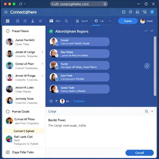 Screenshot of ConnectSphere Teams chat interface